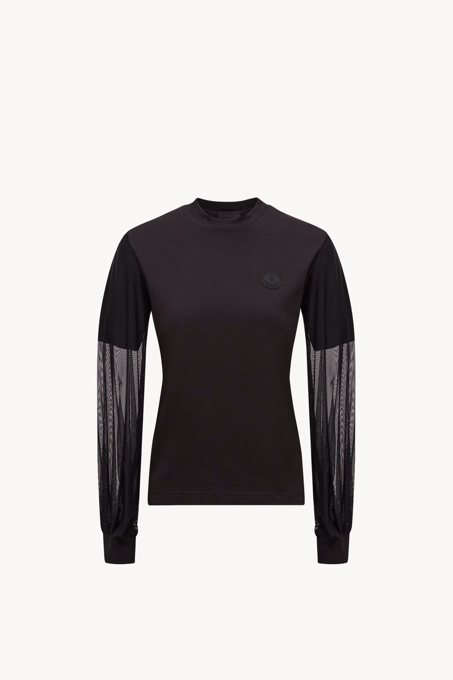 Tulle Long Sleeve Top Women Black Moncler 2